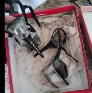 Pleaser Black and Clear Platform Heels